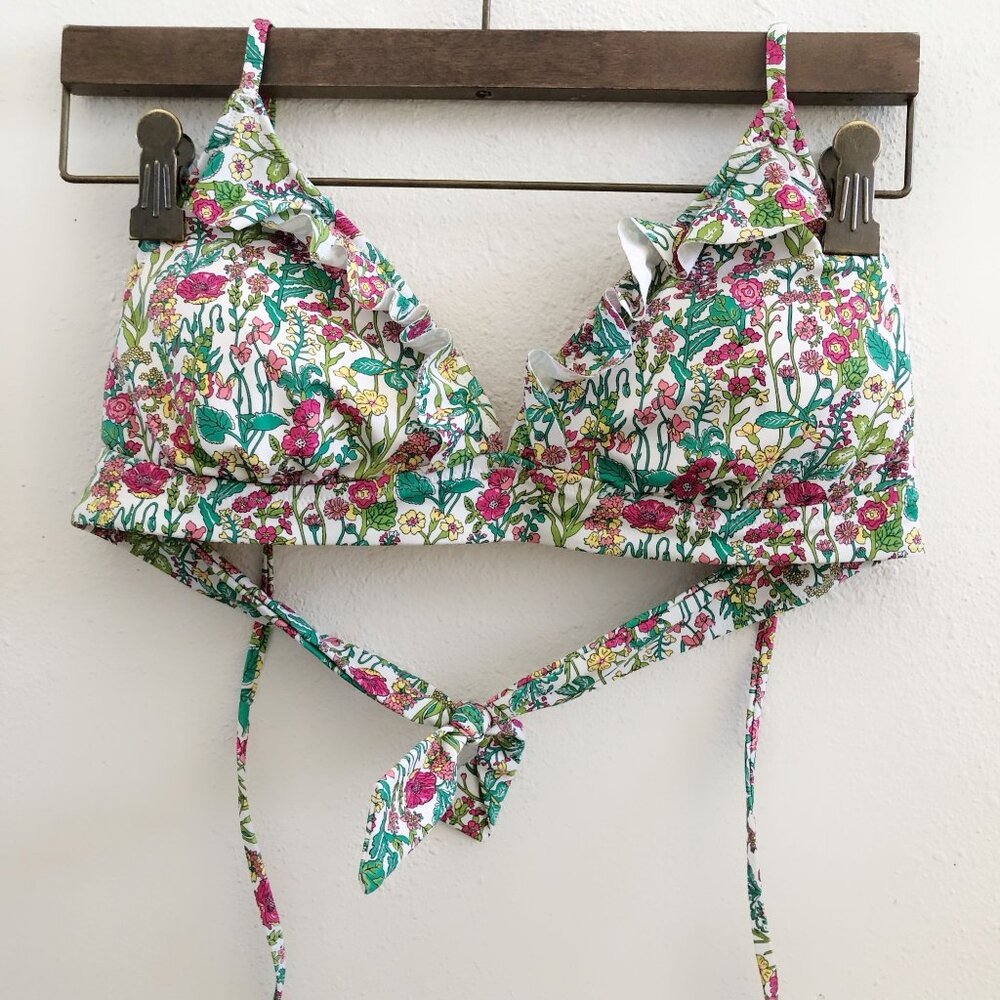 J.CREW‎ x LIBERTY Ruffle String Bikini Set Size Large - Picture 2 of 15